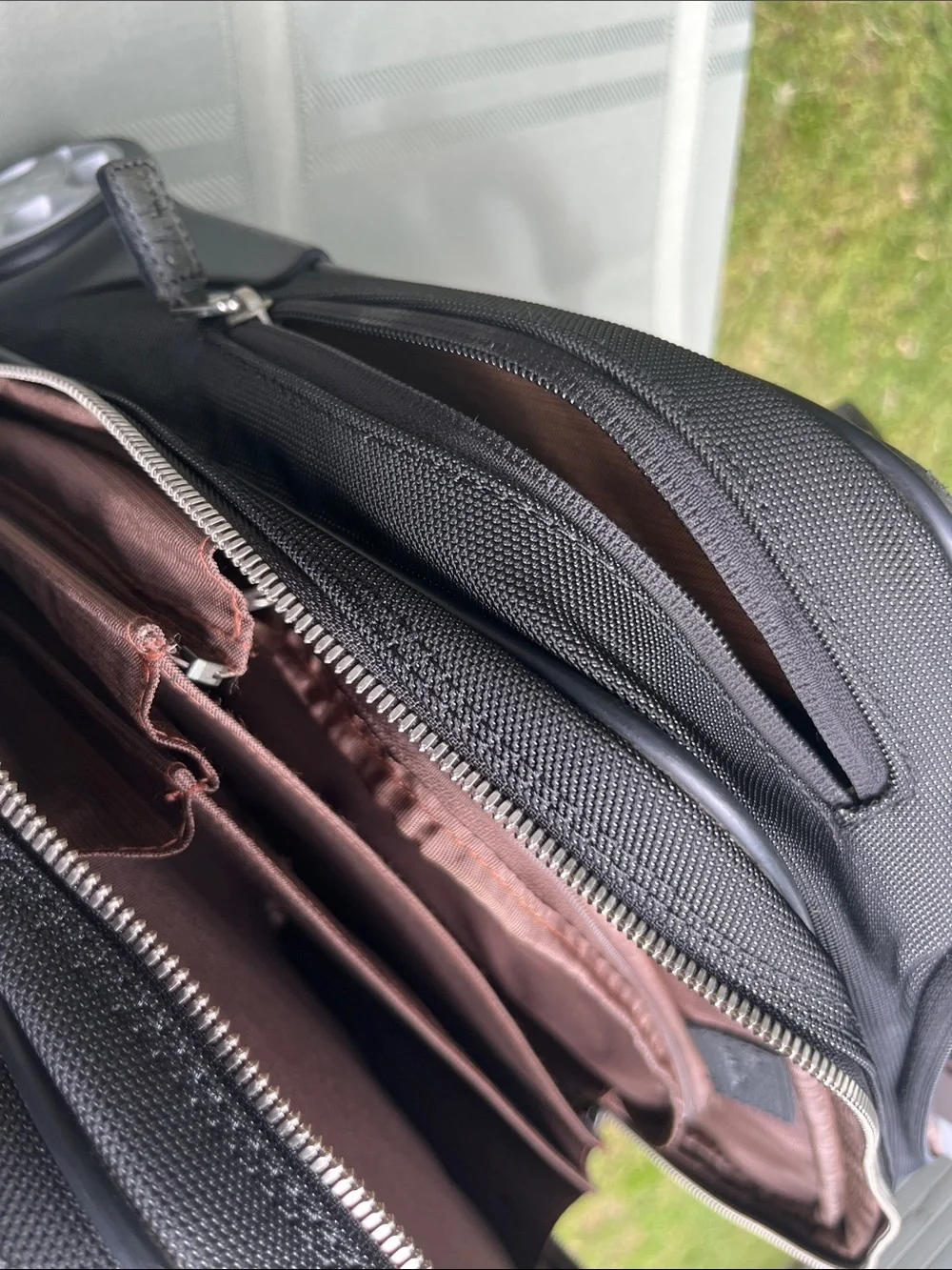 Cole Haan Black Laptop Briefcase with Leather Trim